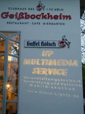 Mobildisco im Gei&szlig;bockheim des 1. FC K&ouml;ln